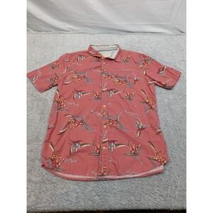 Fat Face Hawaiian Shirt Floral Short Sleeve Button Up UK British Mens XLT Tall